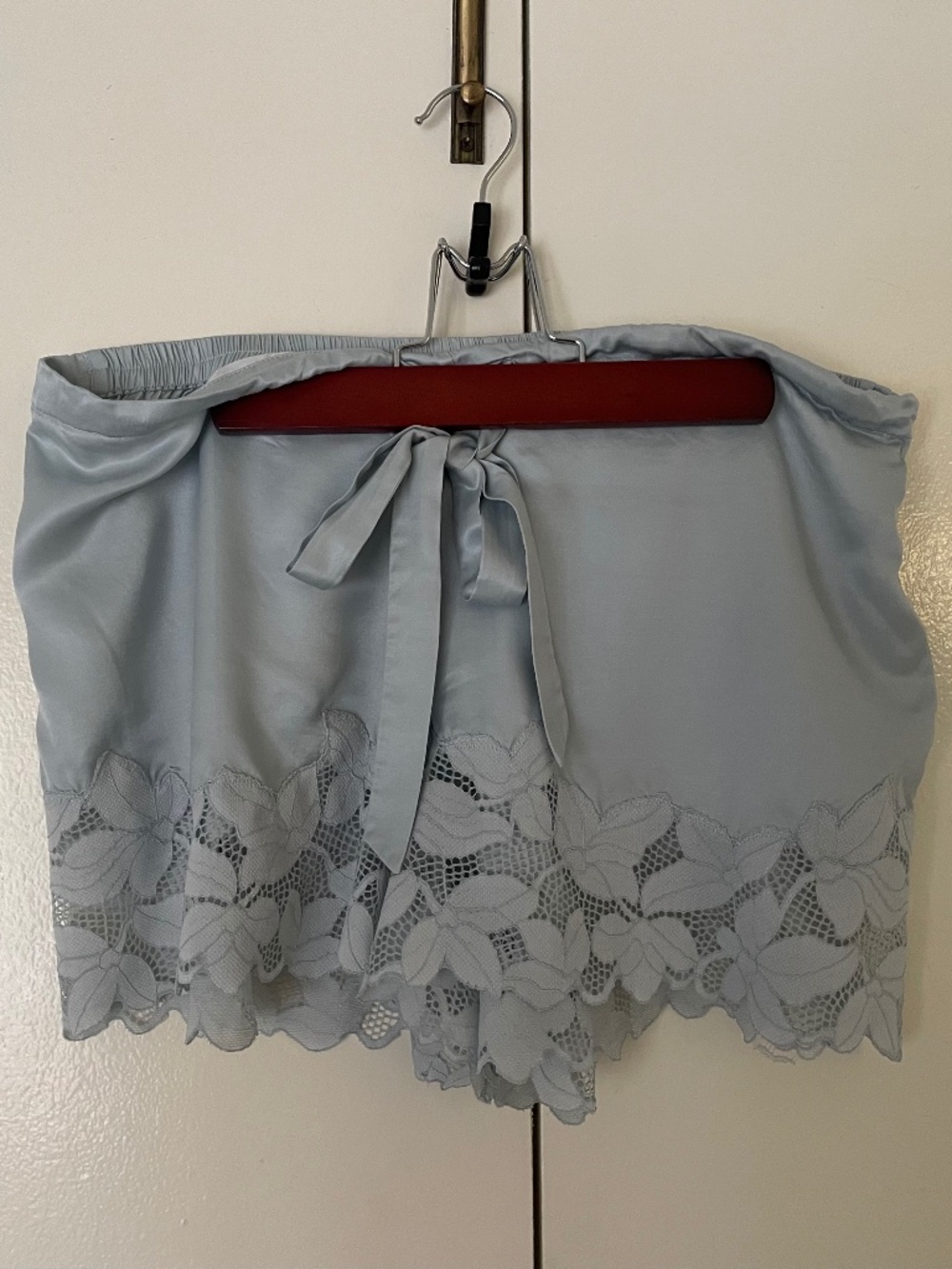 Ginia Leila Shorts/Knickers, XL, Like New, Color: "Ice" or Baby Blue, Silk Blend